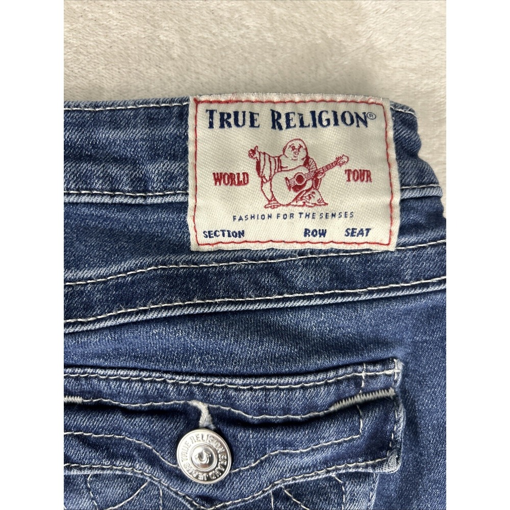 True Religion Billie Jeans Women's 27 X 29.5 Mid Rise Straight Stretch Flap - Picture 10 of 13